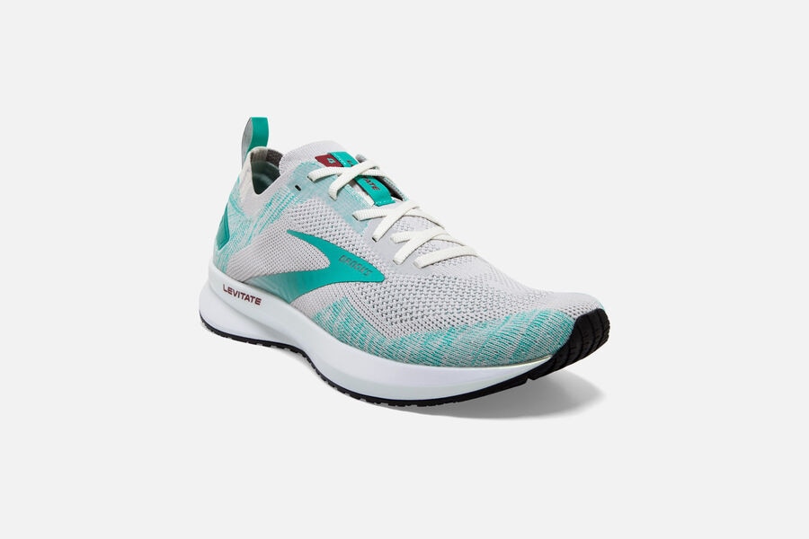 Brooks Israel Levitate 4 Road Running Shoes Womens - Grey/Turquoise - JPR-982374